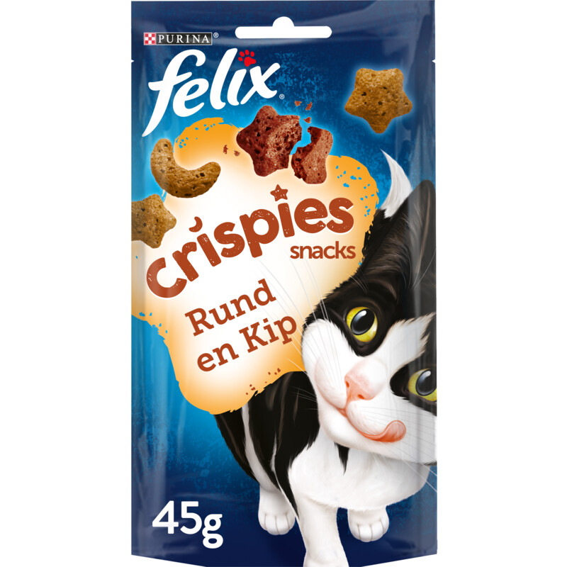 Een afbeelding van Felix Crispies rund- & kipsmaak kattensnack