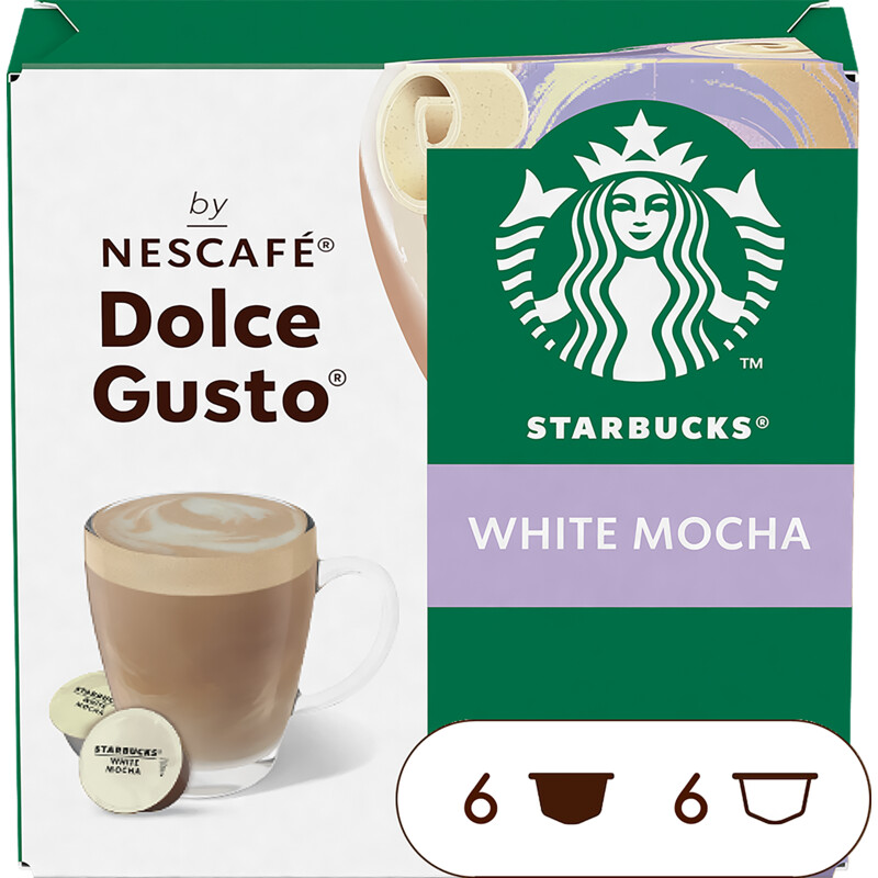 Een afbeelding van Starbucks Dolce gusto compatible white mocha