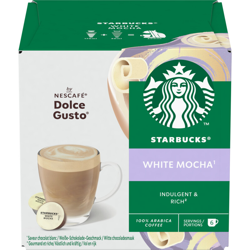 Een afbeelding van Starbucks Dolce gusto compatible white mocha