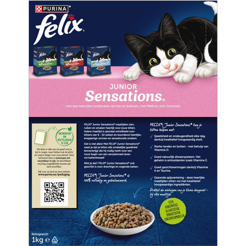 Een afbeelding van Felix Sensations junior met kip & kalkoen