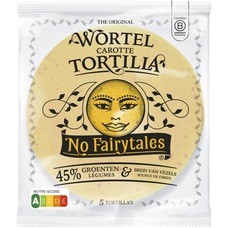Een afbeelding van No Fairytales Wortel tortilla wraps