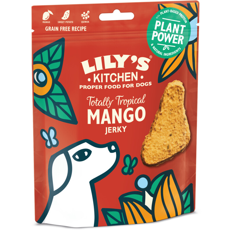 Een afbeelding van Lily's Kitchen Tropical mango jerky snack