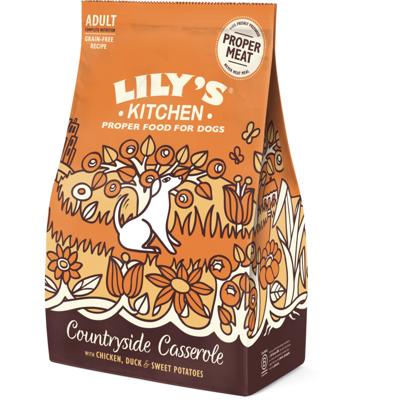 Een afbeelding van Lily's Kitchen Countryside casserole met kip en eend