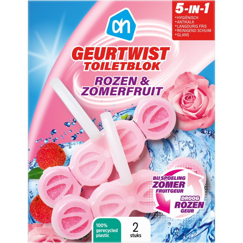 Een afbeelding van AH Geurtwist toiletblok rozen & zomerfruit