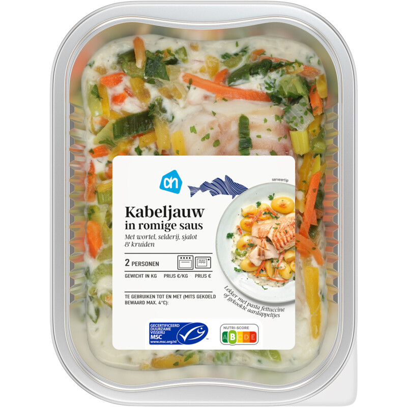 Een afbeelding van AH Kabeljauw in romige saus