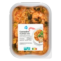 AH Ovenschotel garnalen in pittige saus