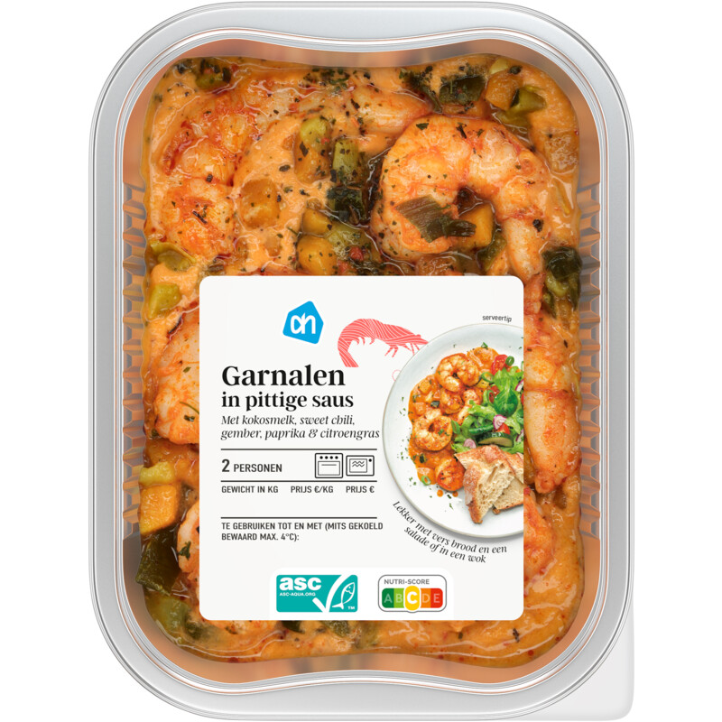Een afbeelding van AH Garnalen in pittige saus