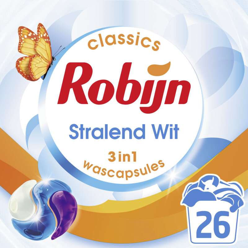 Een afbeelding van Robijn Stralend wit 3-in-1 wascapsules