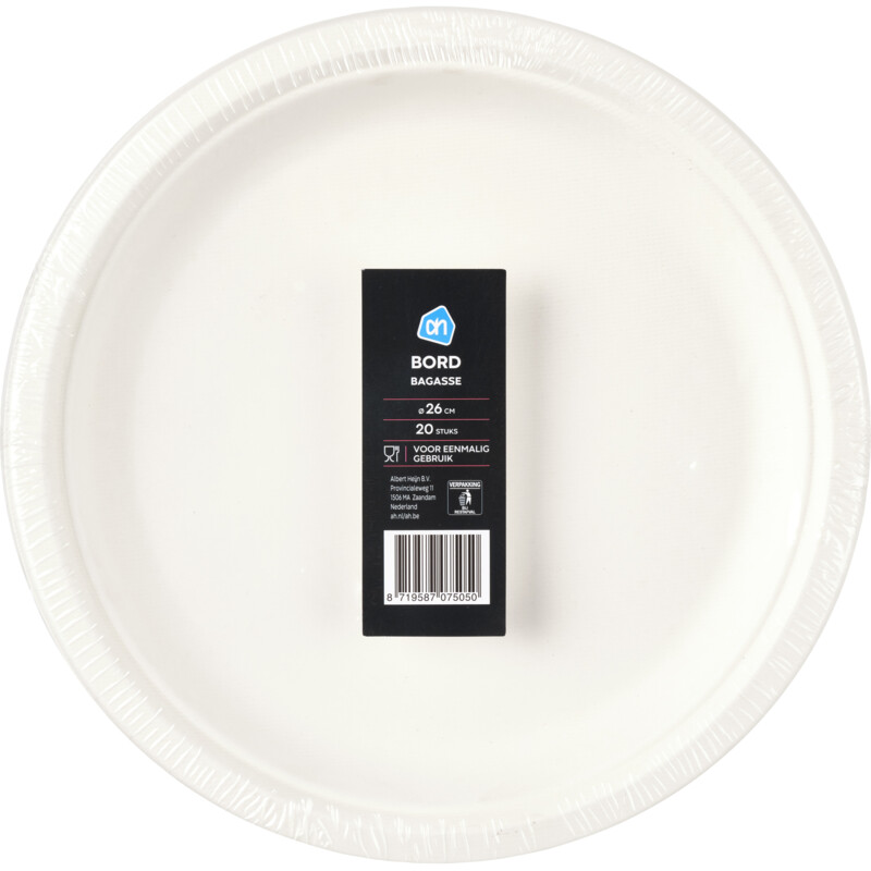 Een afbeelding van AH BBQ bagasse bord 26cm