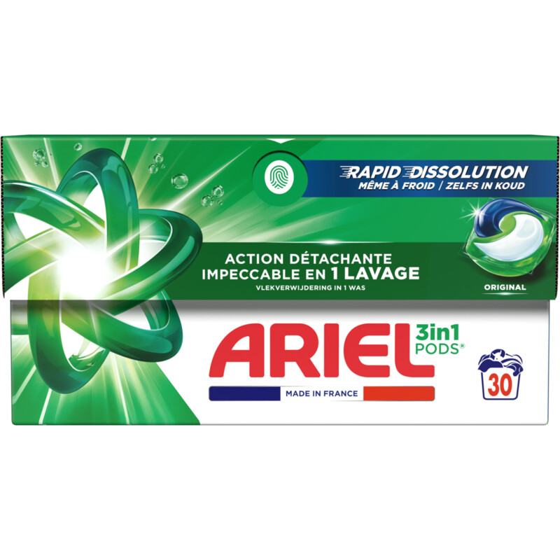 Een afbeelding van Ariel 3-in-1 pods original wasmiddelcapsules