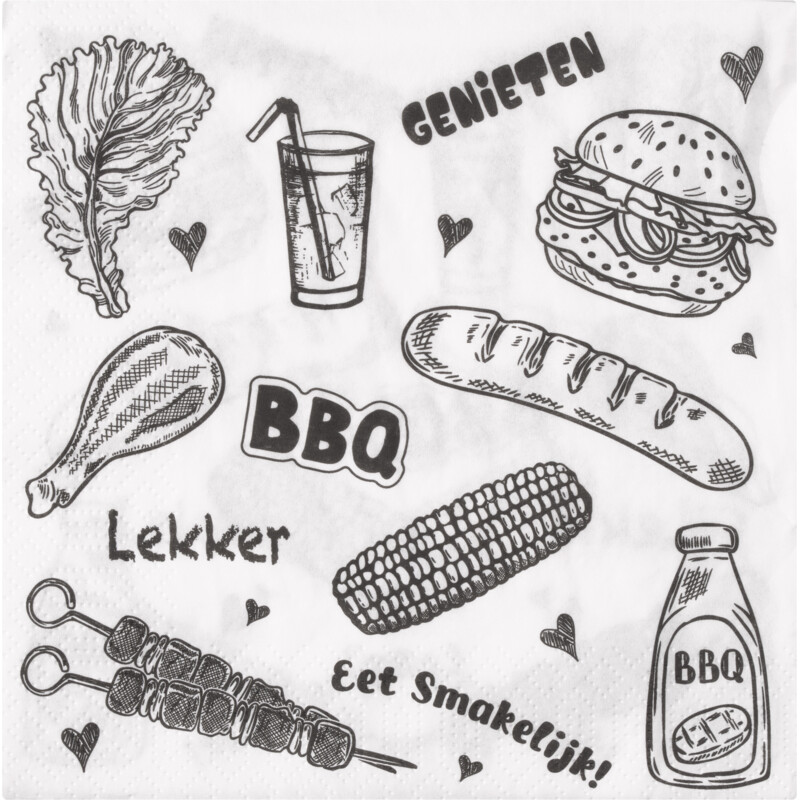 Een afbeelding van AH BBQ servet 3-laags 33x33cm