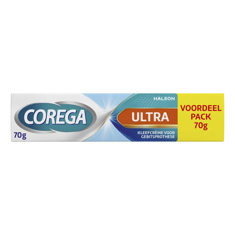 Corega Ultra kleefcrème gebitsprothese voordeel
