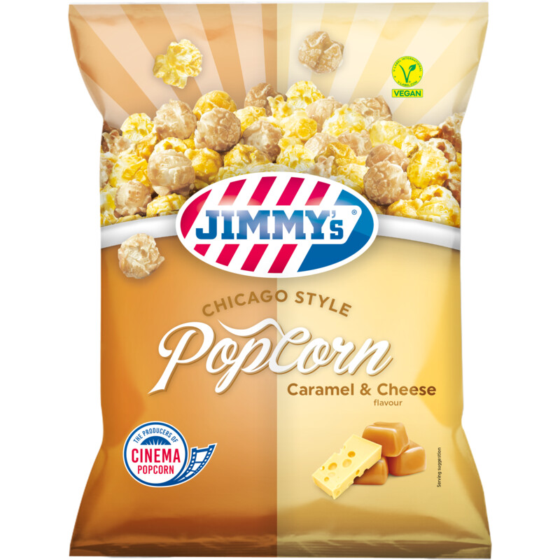 Een afbeelding van Jimmy's Popcorn caramel & cheese mix