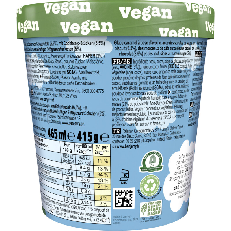 Een afbeelding van Ben & Jerry's Cookies on cookie dough non-dairy