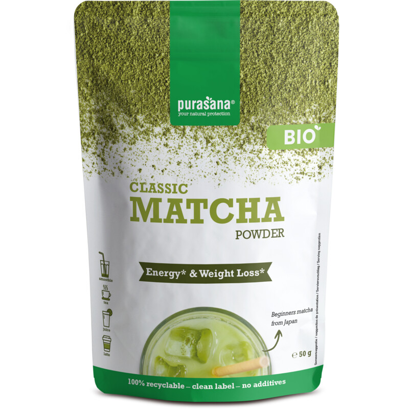 Een afbeelding van Purasana Matcha classic poeder