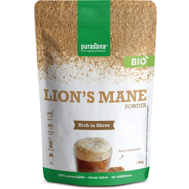 Een afbeelding van Purasana Lion's mane poeder