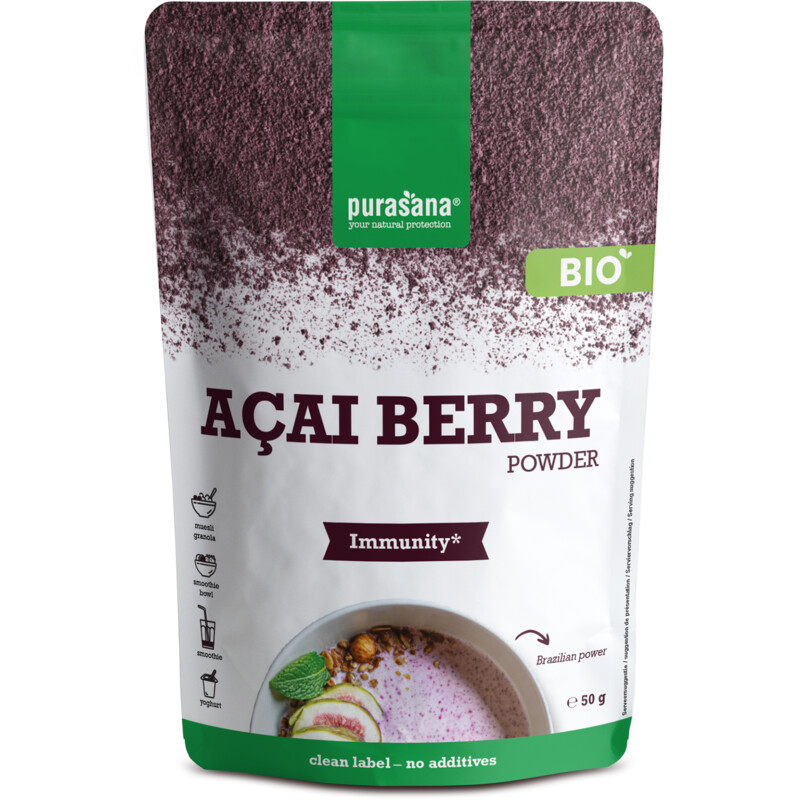 Een afbeelding van Purasana Acai bessen poeder