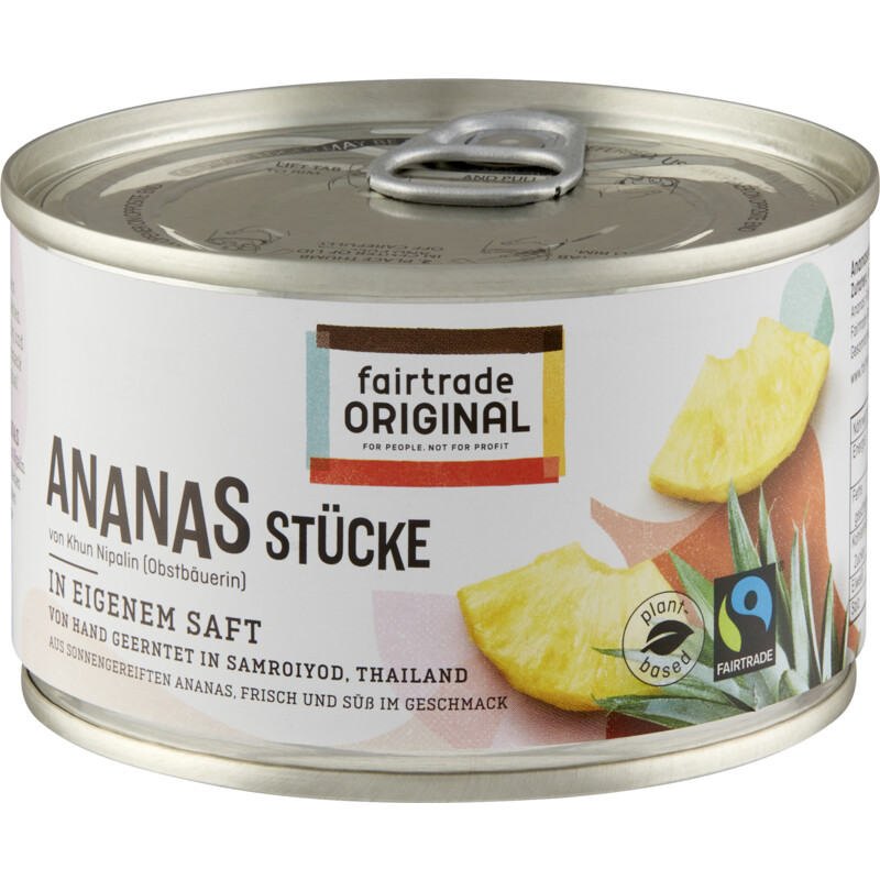 Een afbeelding van Fairtrade Original Ananas stukjes op eigen sap