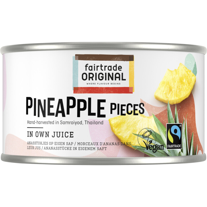 Een afbeelding van Fairtrade Original Ananas stukjes op eigen sap