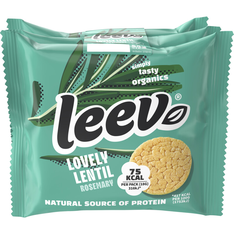 Een afbeelding van Leev Linzenwafels rozemarijn 3-pack