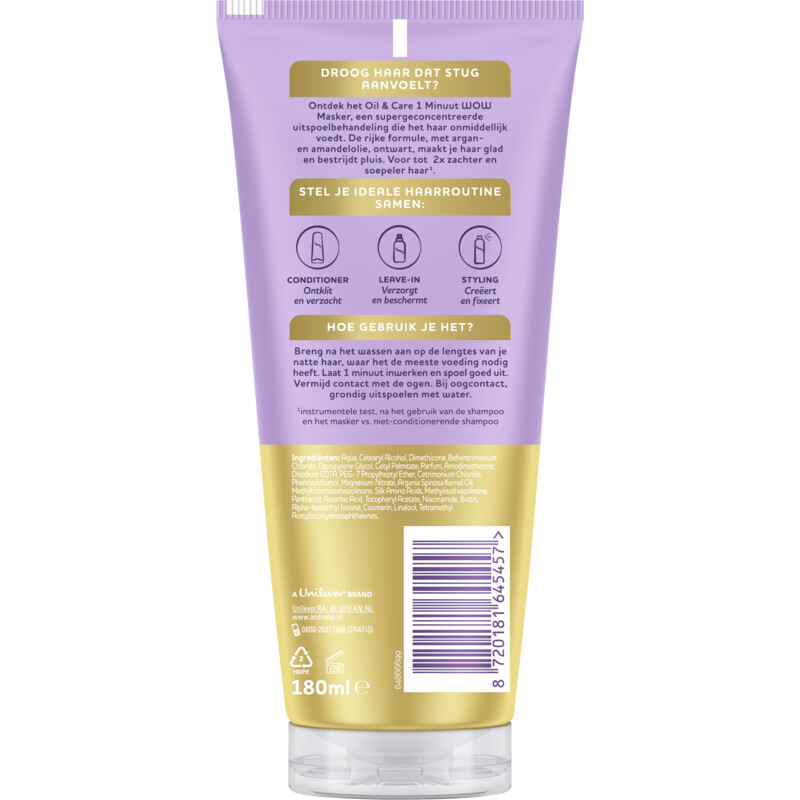 Een afbeelding van Andrélon Oil & care 1 minuut wow masker