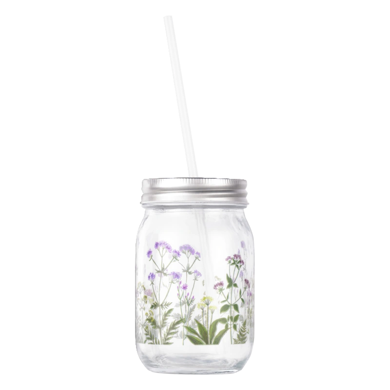 Flora drinkglas met rietje 0.45 liter