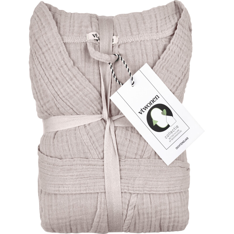 Een afbeelding van vtwonen Zomerbadjas zand maat L/XL