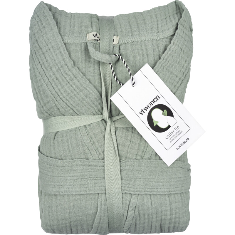 Een afbeelding van vtwonen Zomerbadjas groen maat L/XL