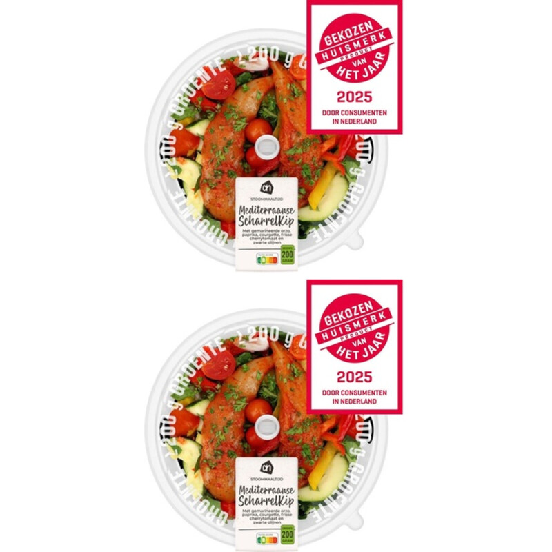 Een afbeelding van AH Stoommaaltijd mediteraanse kip 2-pack