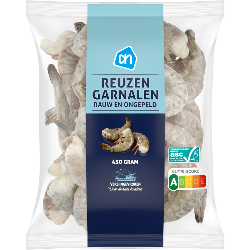 Een afbeelding van AH Reuzengarnalen rauw en ongepeld