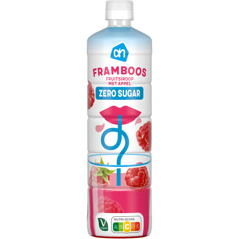 Een afbeelding van AH Siroop framboos 0% suiker toegevoegd
