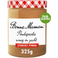 Een afbeelding van Bonne Maman Pindapasta romig en zacht stukjes pinda