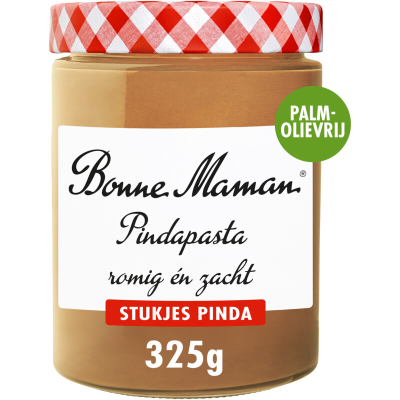Een afbeelding van Bonne Maman Pindapasta romig en zacht stukjes pinda