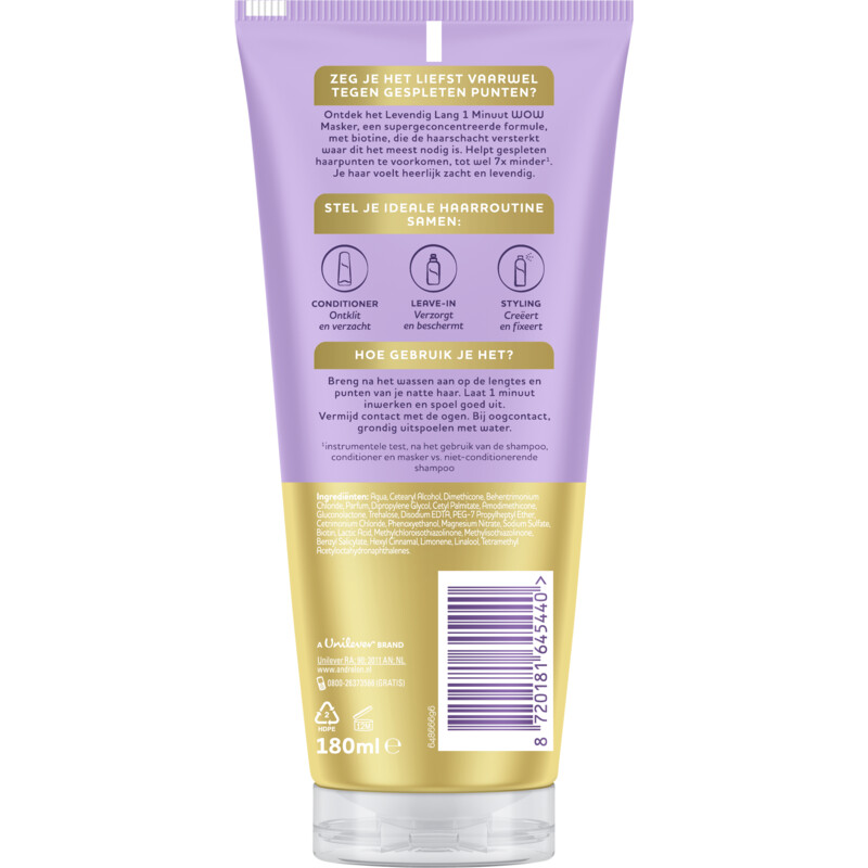 Een afbeelding van Andrélon Levendig lang 1 minuut wow masker