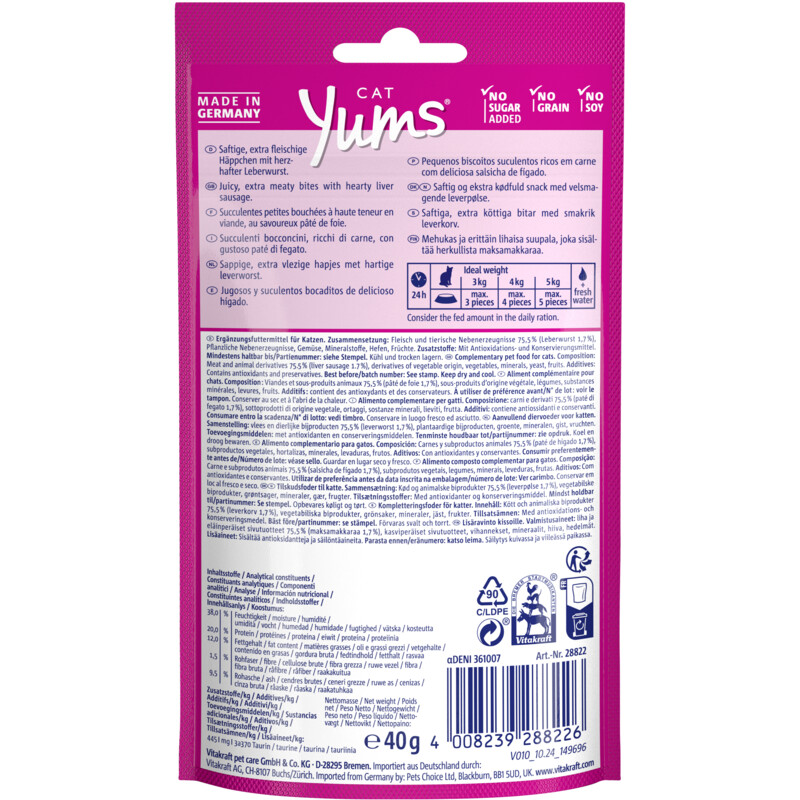 Een afbeelding van Vitakraft Cat yums leverworst