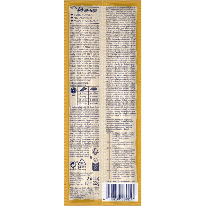 Een afbeelding van Vitakraft Vita naturals dog stick rund