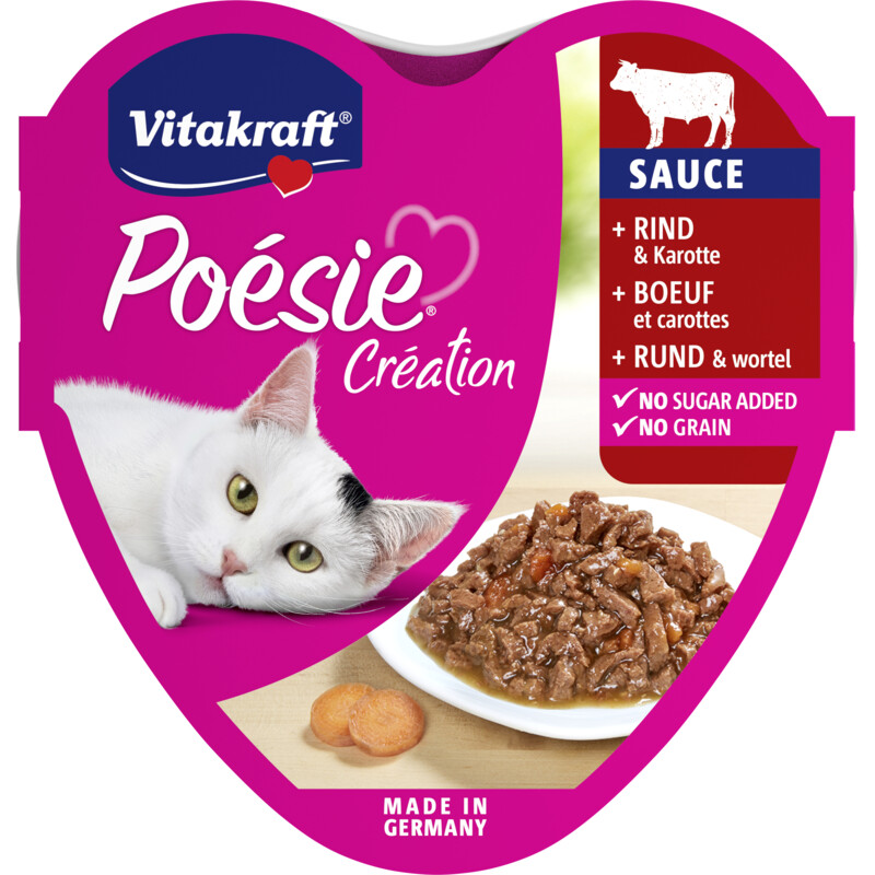 Een afbeelding van Vitakraft Poesie creation rund & wortel in saus