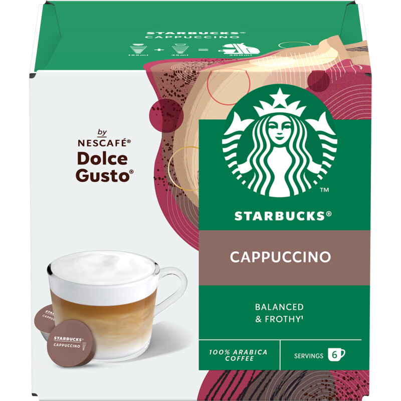 Een afbeelding van Starbucks Dolce gusto compatible cappuccino