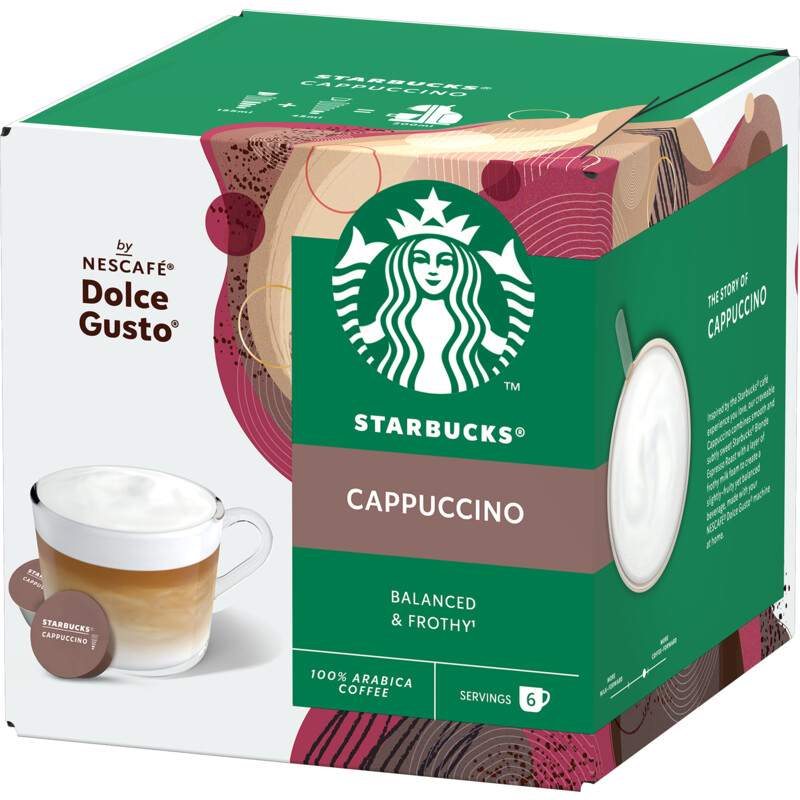 Een afbeelding van Starbucks Dolce gusto compatible cappuccino