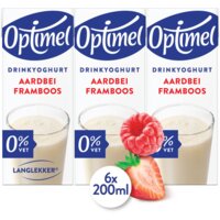 Een afbeelding van Optimel Langlekker drinkyoghurt aardbei framboos