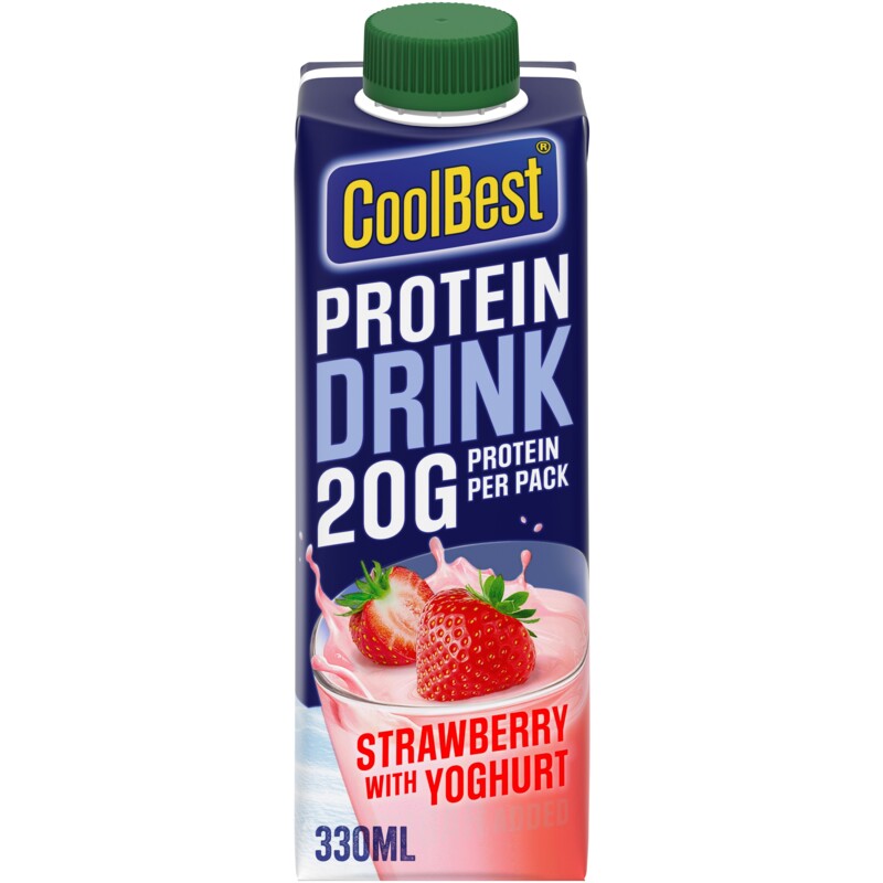 Een afbeelding van CoolBest Protein drink strawberry