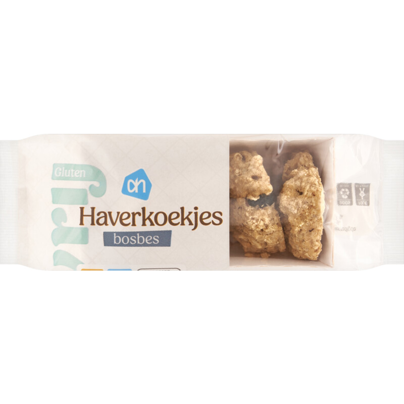 Een afbeelding van AH Glutenvrij Haverkoekjes bosbes