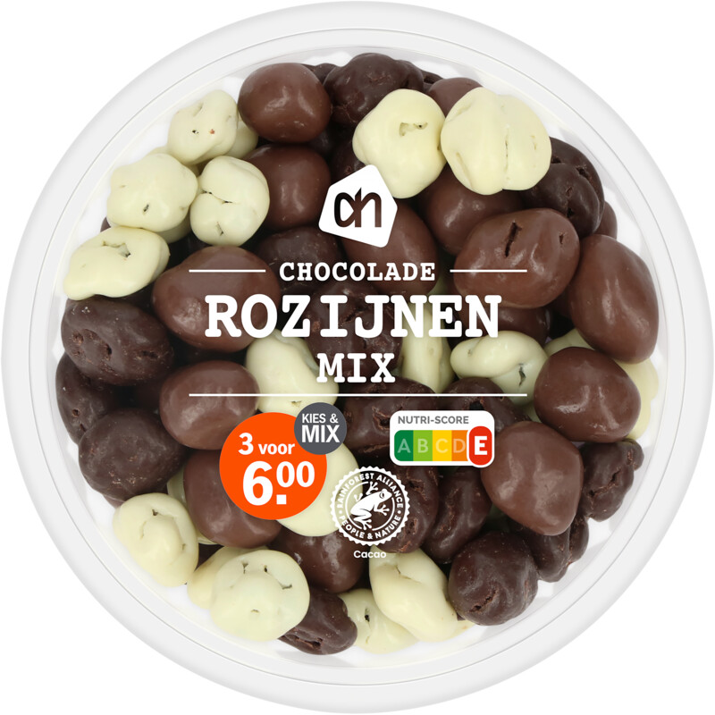 Een afbeelding van AH Chocolade rozijnen mix