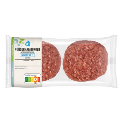 pdp-image-AH Runderhamburger minder vet 4 stuks