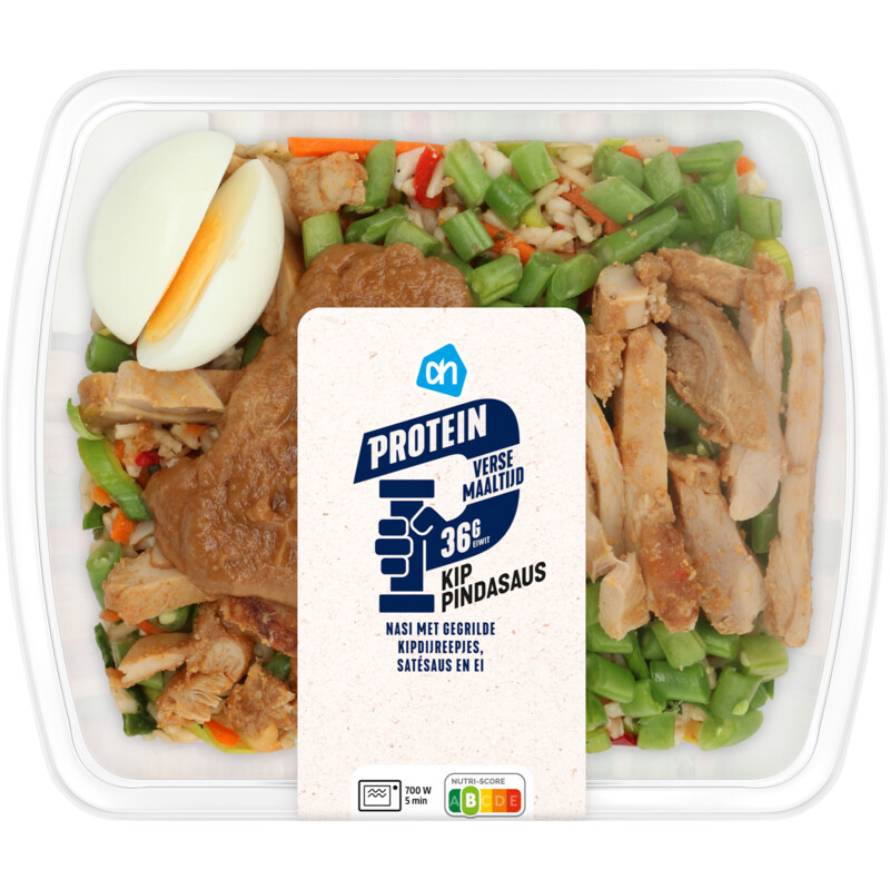 Een afbeelding van AH Verse maaltijd protein kip pindasaus