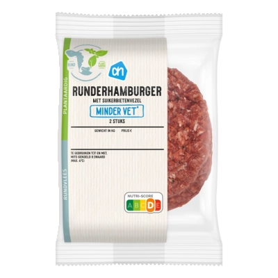 pdp-image-AH Runderhamburger minder vet 2 stuks