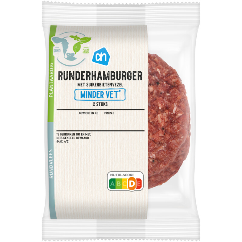 Een afbeelding van AH Runderhamburger minder vet 2 stuks