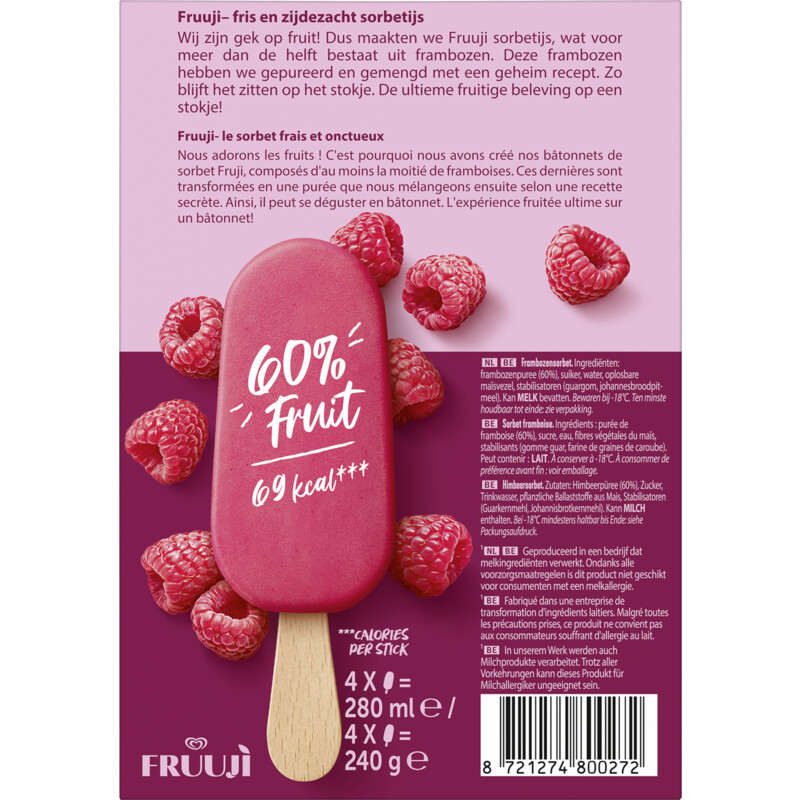 Een afbeelding van Ola Fruuji sorbetijs framboos