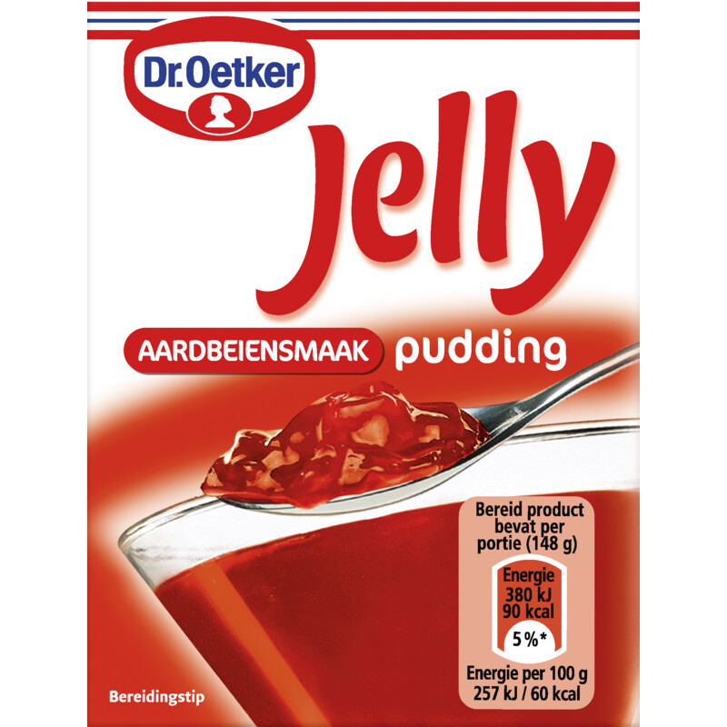 Een afbeelding van Dr. Oetker Jelly pudding aardbeien