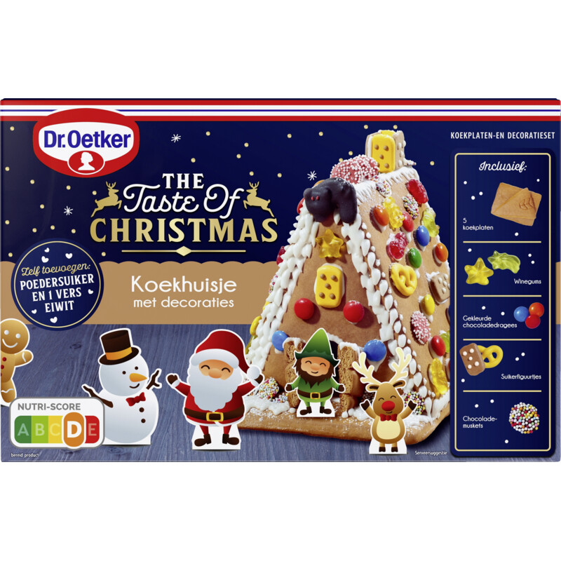 Een afbeelding van Dr. Oetker Koekhuisje met decoraties
